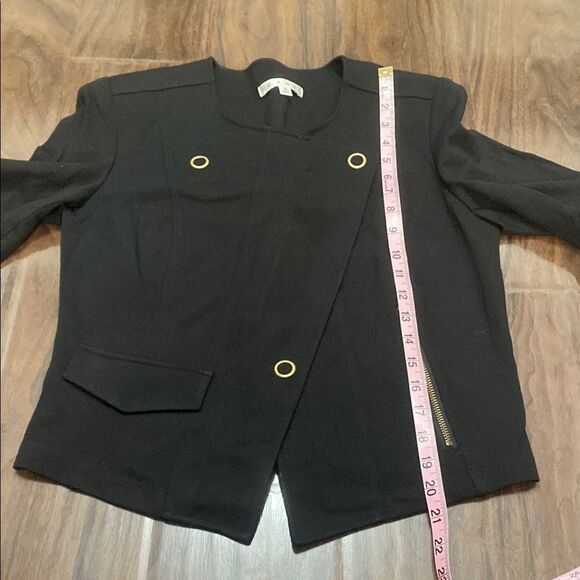 CAbi Black Moto Ponte Jacket Blazer Asymmetrical Design - Picture 5 of 7